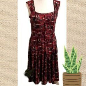 ESCALADE very stretchy black white gray red sleeveless long dress size S